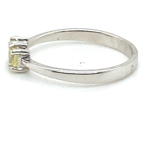 Fancy Yellow Diamonds .25ct Solid 14K White Gold Ring - Picture 7 of 7